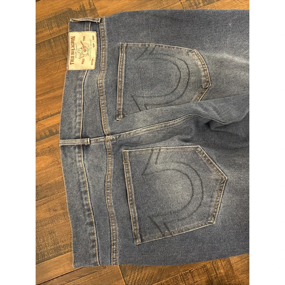 True Religion Jeans Mens Size 40 Blue Denim Stretch Ricky Relaxed Straight Leg